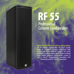 RF serija pasipildė RF 55 profesionaliais koloniniais garsiakalbiais